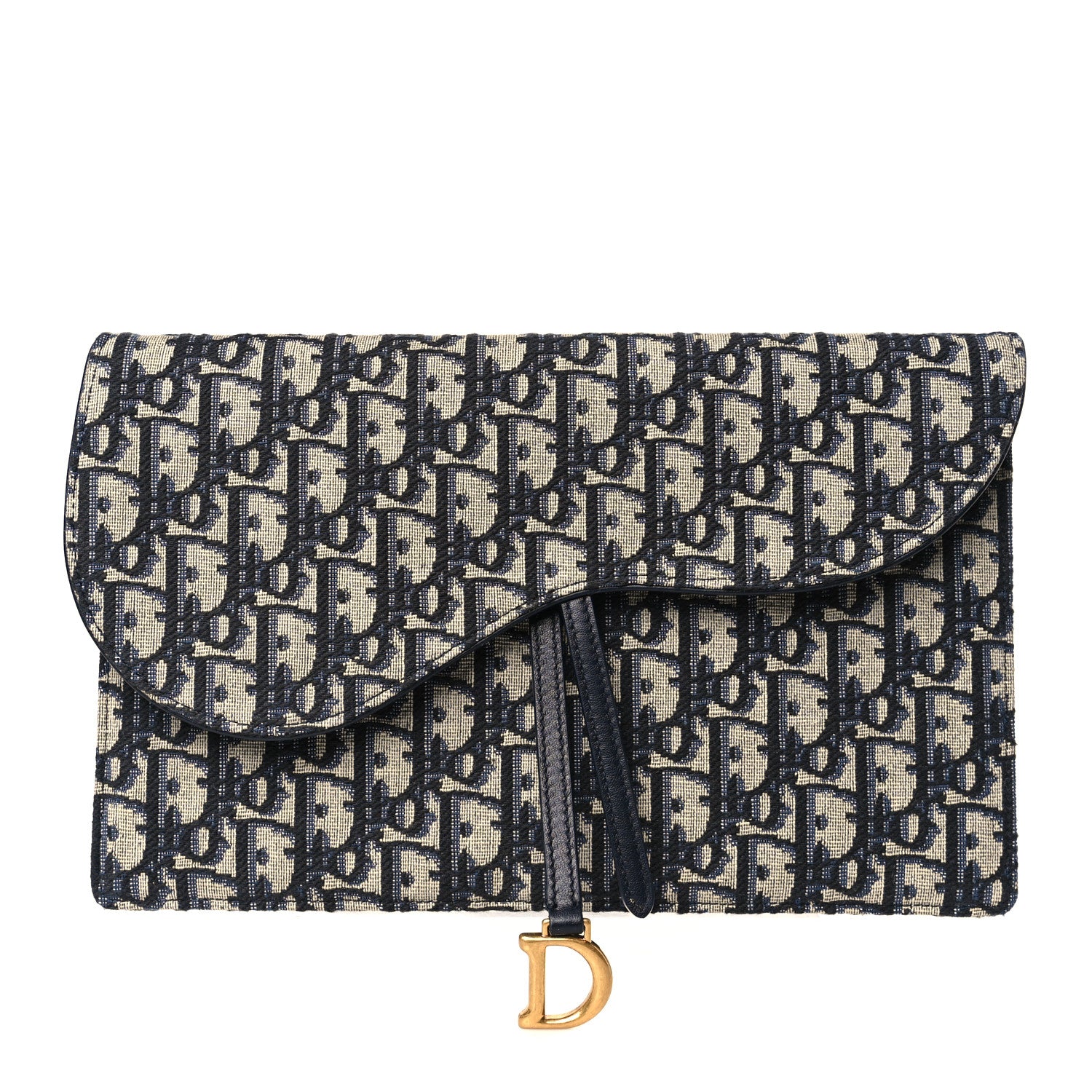 Christian Dior Oblique Saddle Pouch Blue 1 of 11