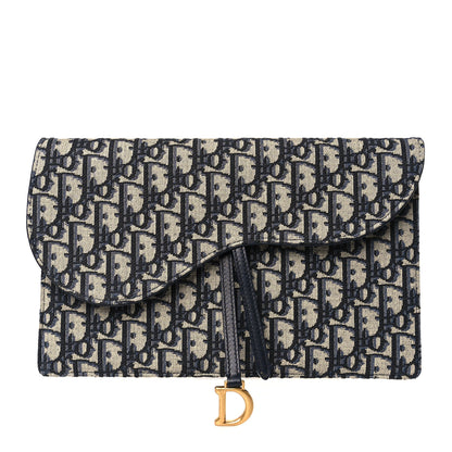 Christian Dior Oblique Saddle Pouch Blue 1 of 11
