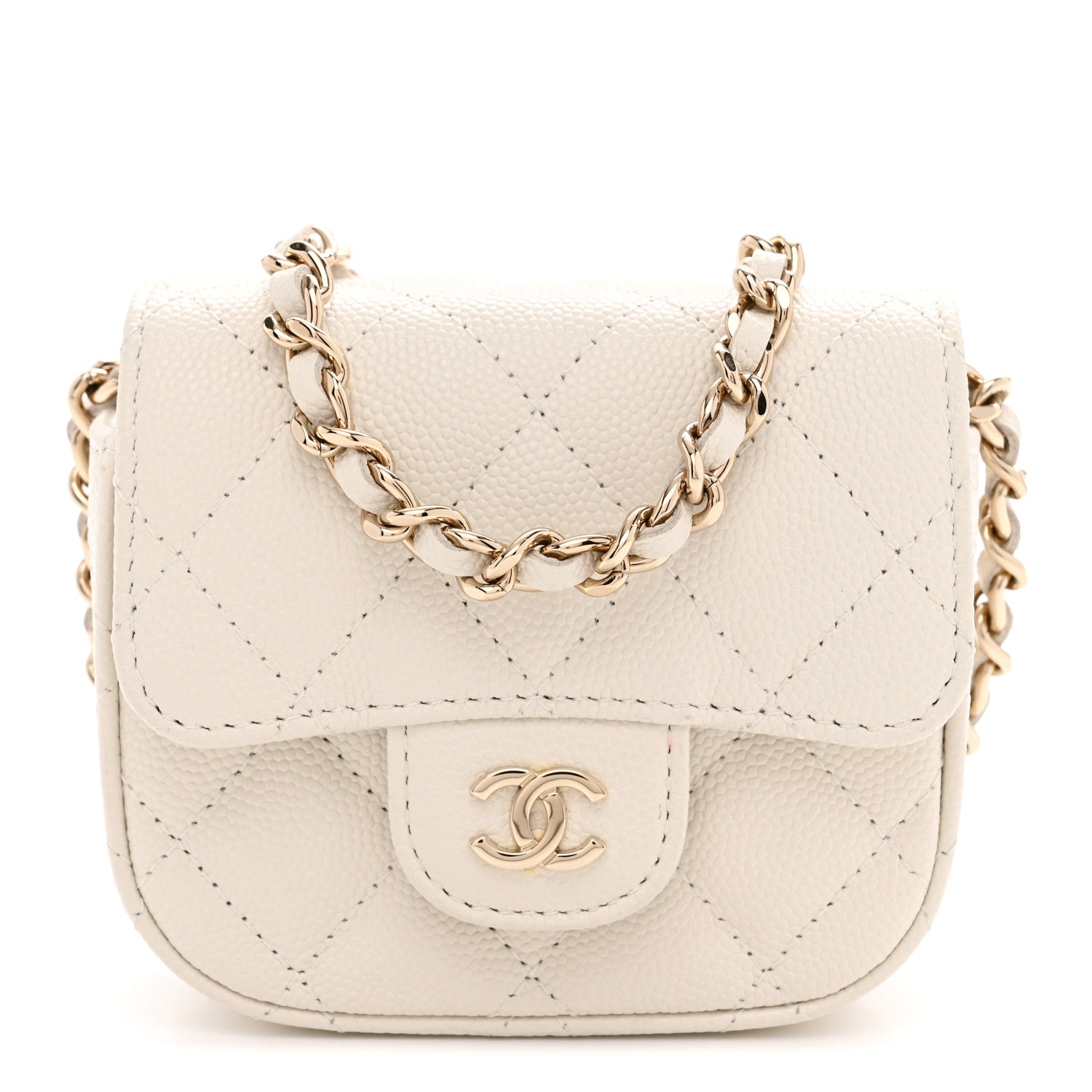 Chanel Caviar Quilted Mini Clutch With Chain White 1 of 11