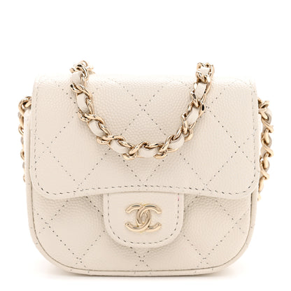 Chanel Caviar Quilted Mini Clutch With Chain White 1 of 11