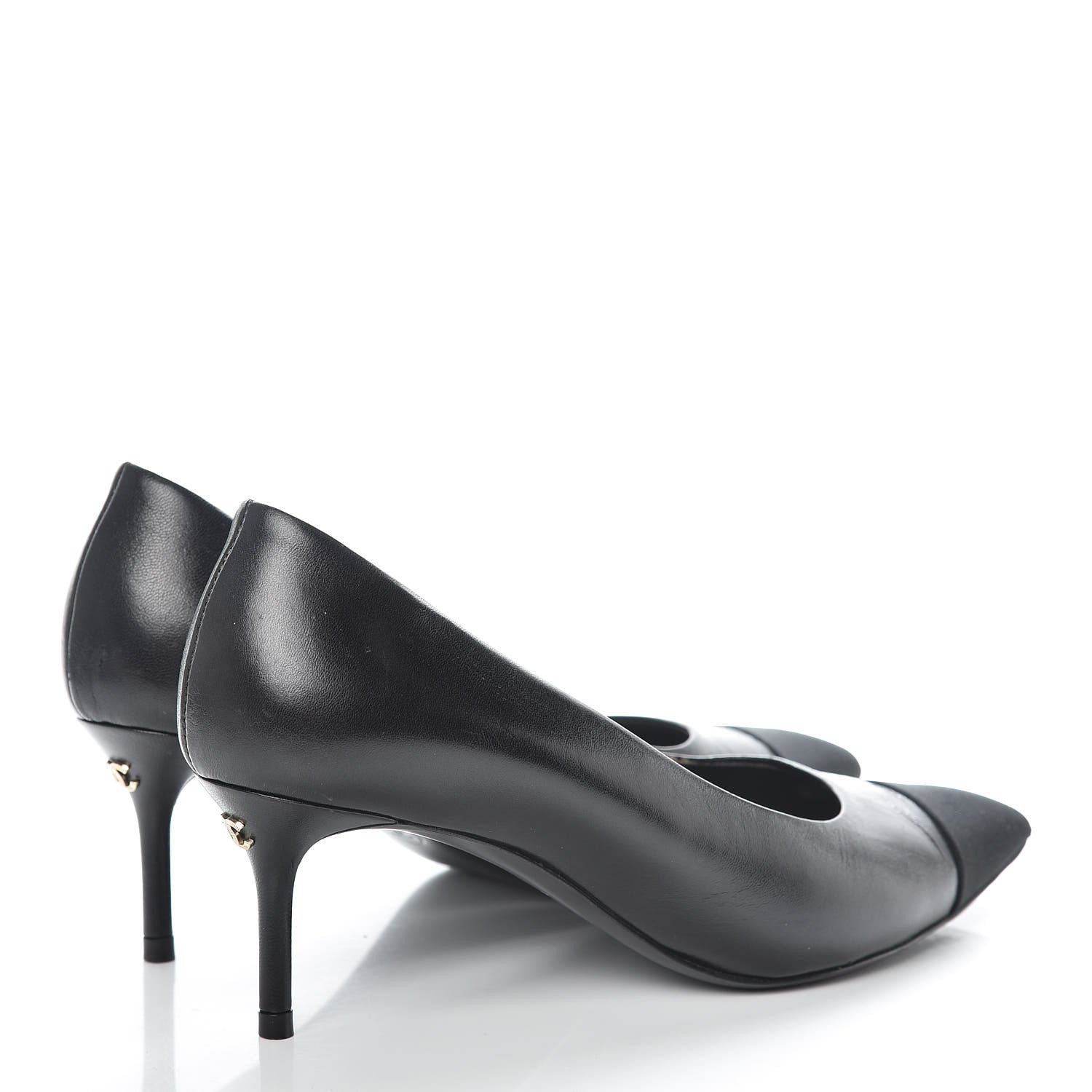 Chanel Lambskin CC Cap Toe Pumps 36 Black 4 of 15