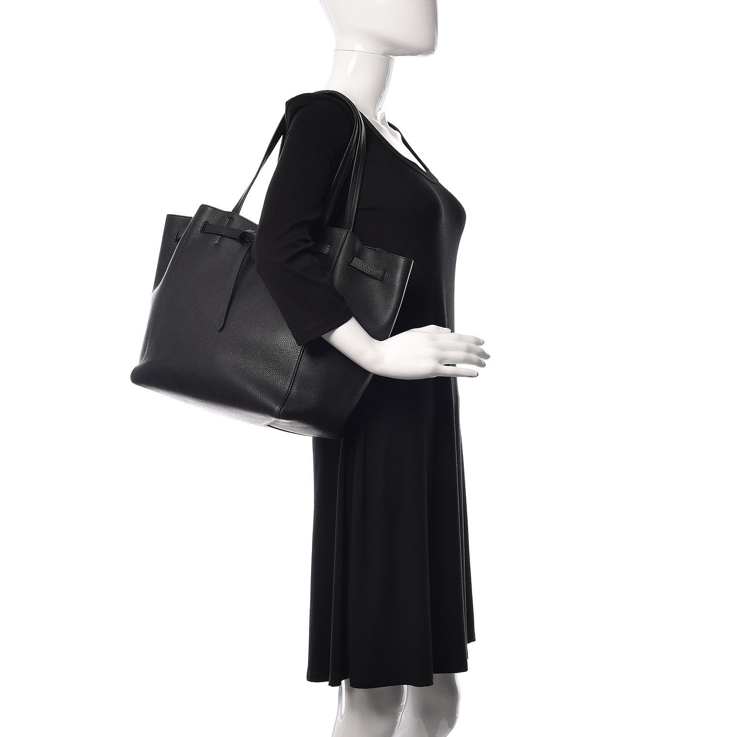 Celine Soft Grained Calfskin Small Belt Cabas Phantom Black 2 of 14