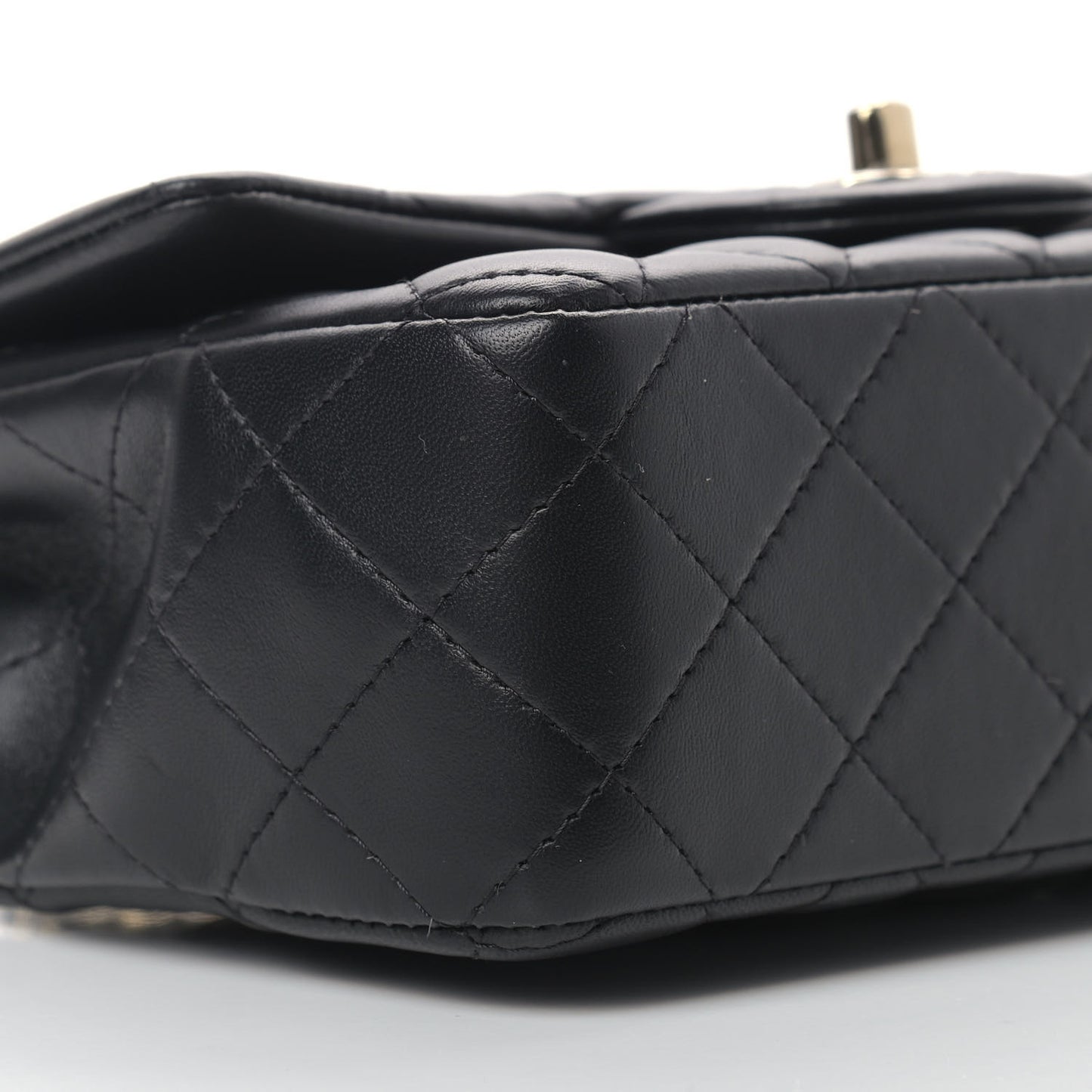 Lambskin Quilted Mini Rectangular Flap Black