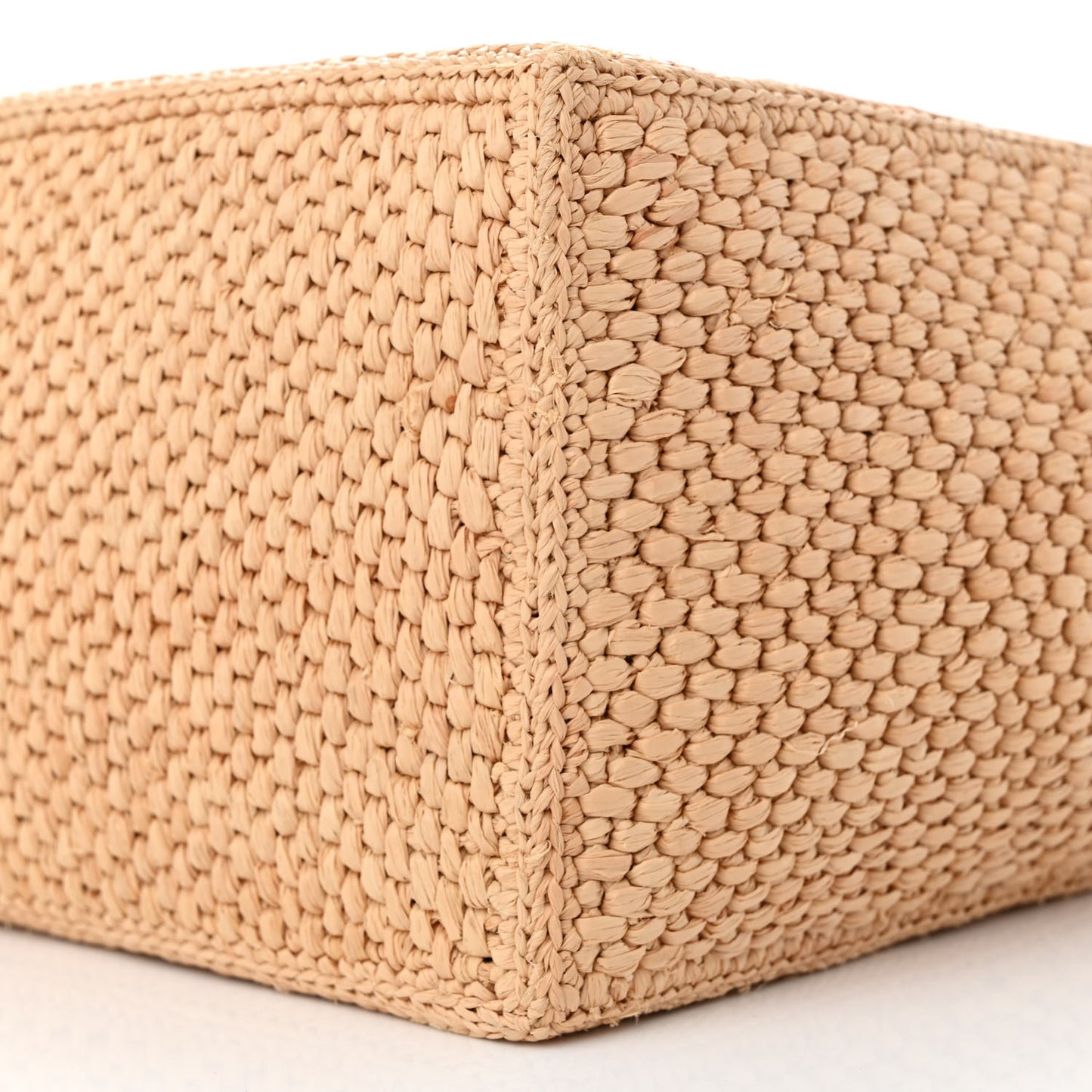 Raffia Medium Paula's Ibiza Logo Tote Natural Tan