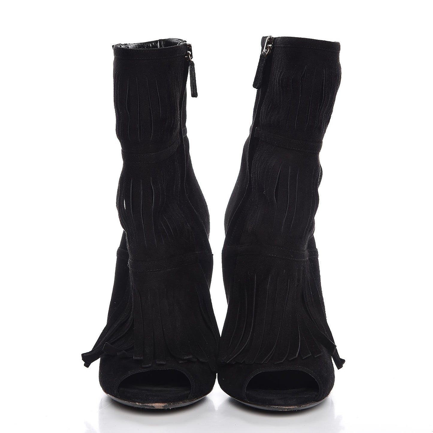 Suede Fringe Becky Bootie 37.5 Black
