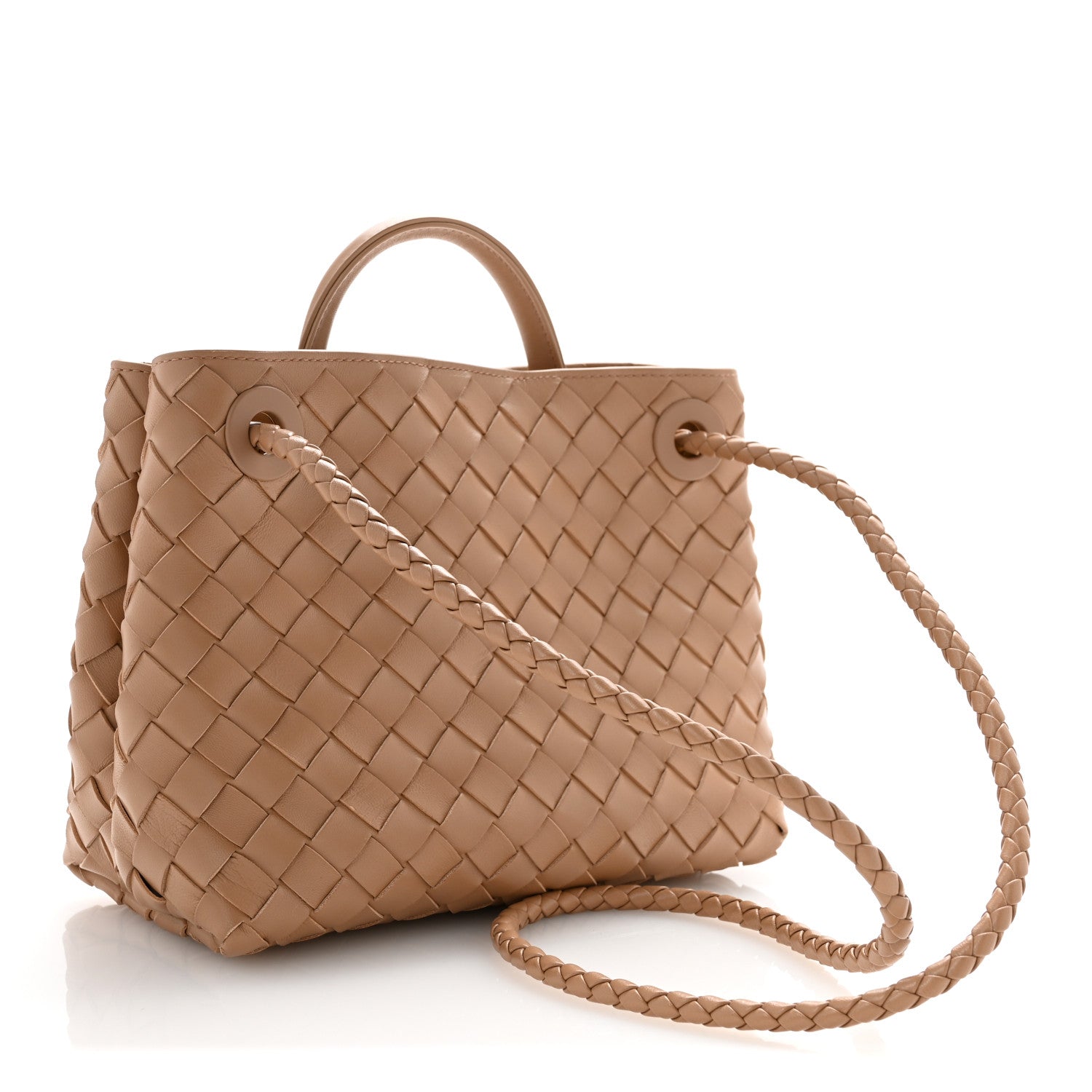 Bottega Veneta Nappa Intrecciato Small Andiamo Shoulder Bag Biscuit 3 of 11