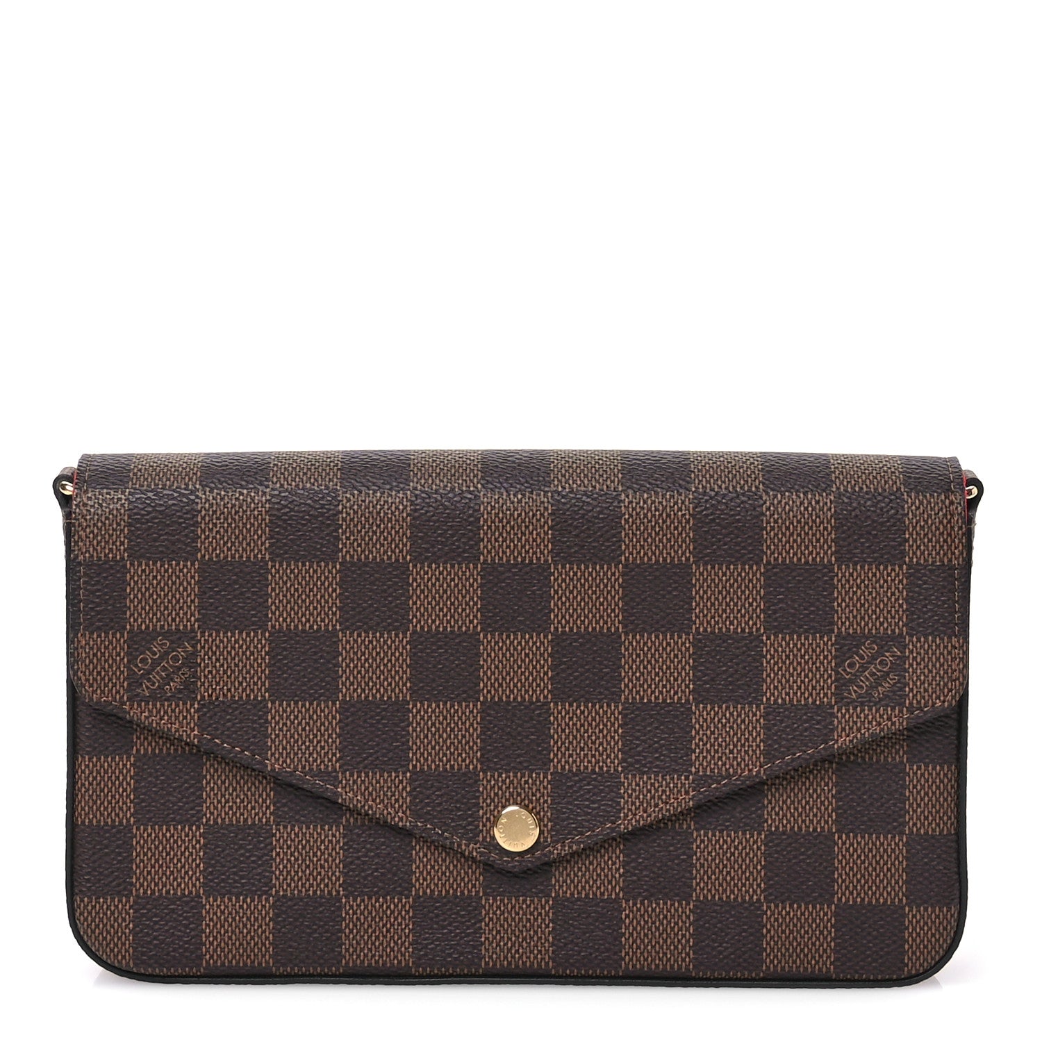 Louis Vuitton Damier Ebene Pochette Felicie Chain Wallet 1 of 8