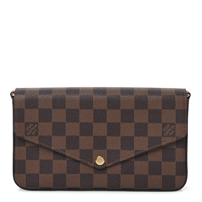 Louis Vuitton Damier Ebene Pochette Felicie Chain Wallet 1 of 8
