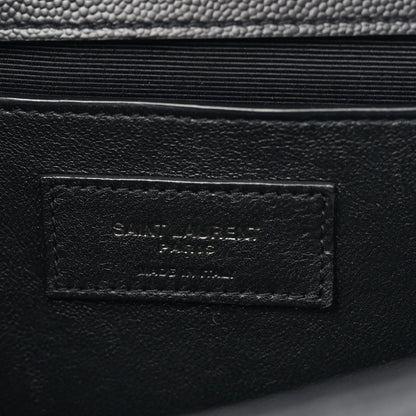 Saint Laurent Grain De Poudre Textured Mixed Matelasse Triquilt Medium Monogram Monochrome Satchel Black 6 of 10