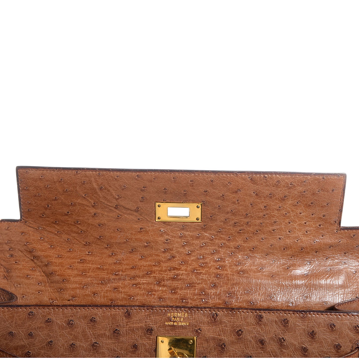 Ostrich Kelly Sellier 32 Gold