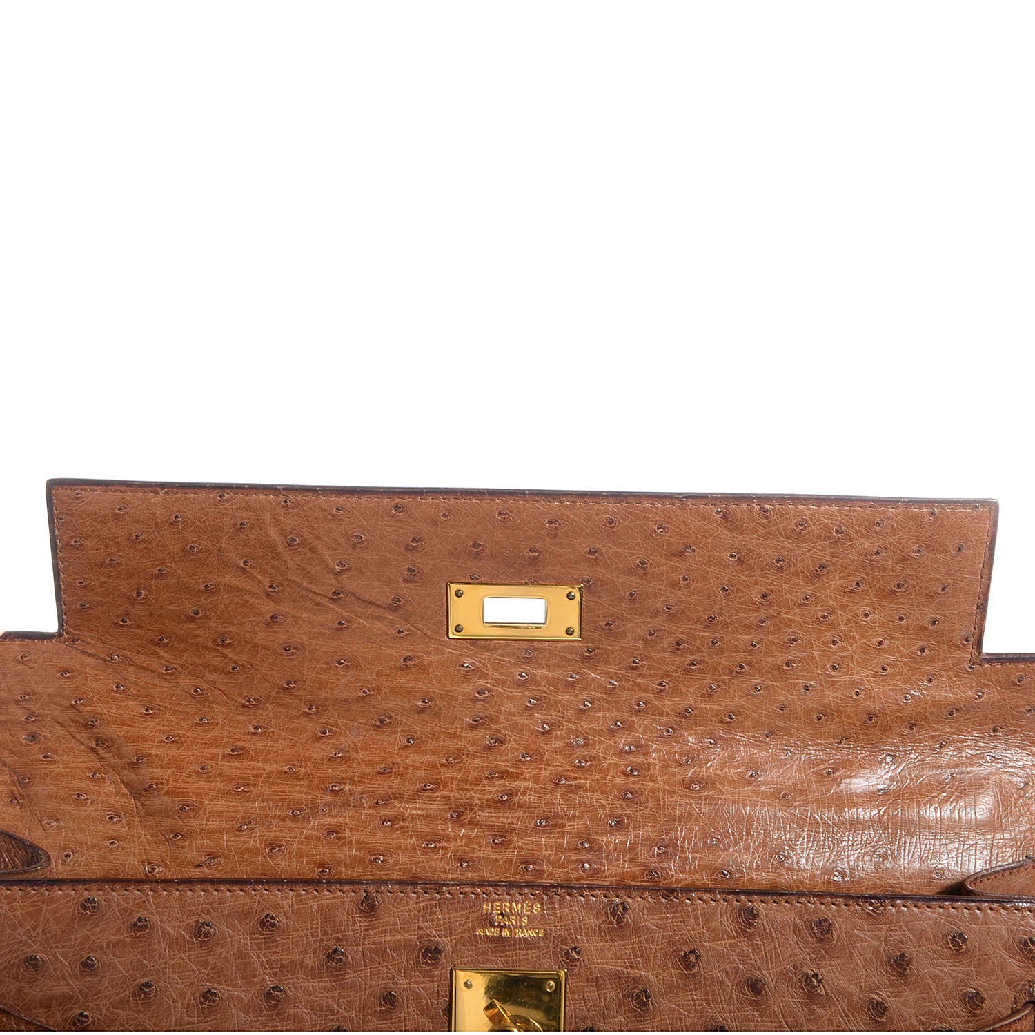 Hermes Ostrich Kelly Sellier 32 Gold 5 of 24