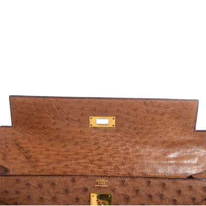 Hermes Ostrich Kelly Sellier 32 Gold 5 of 24