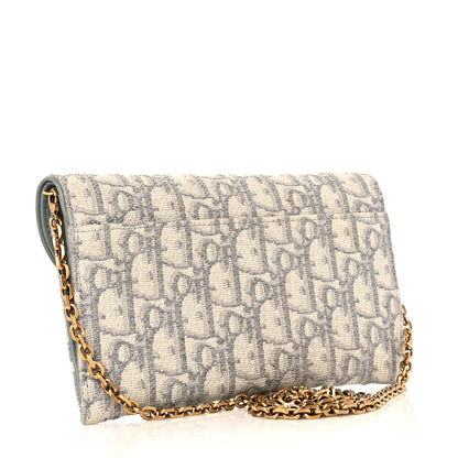 Christian Dior Oblique Saddle Chain Long Wallet Grey 3 of 10