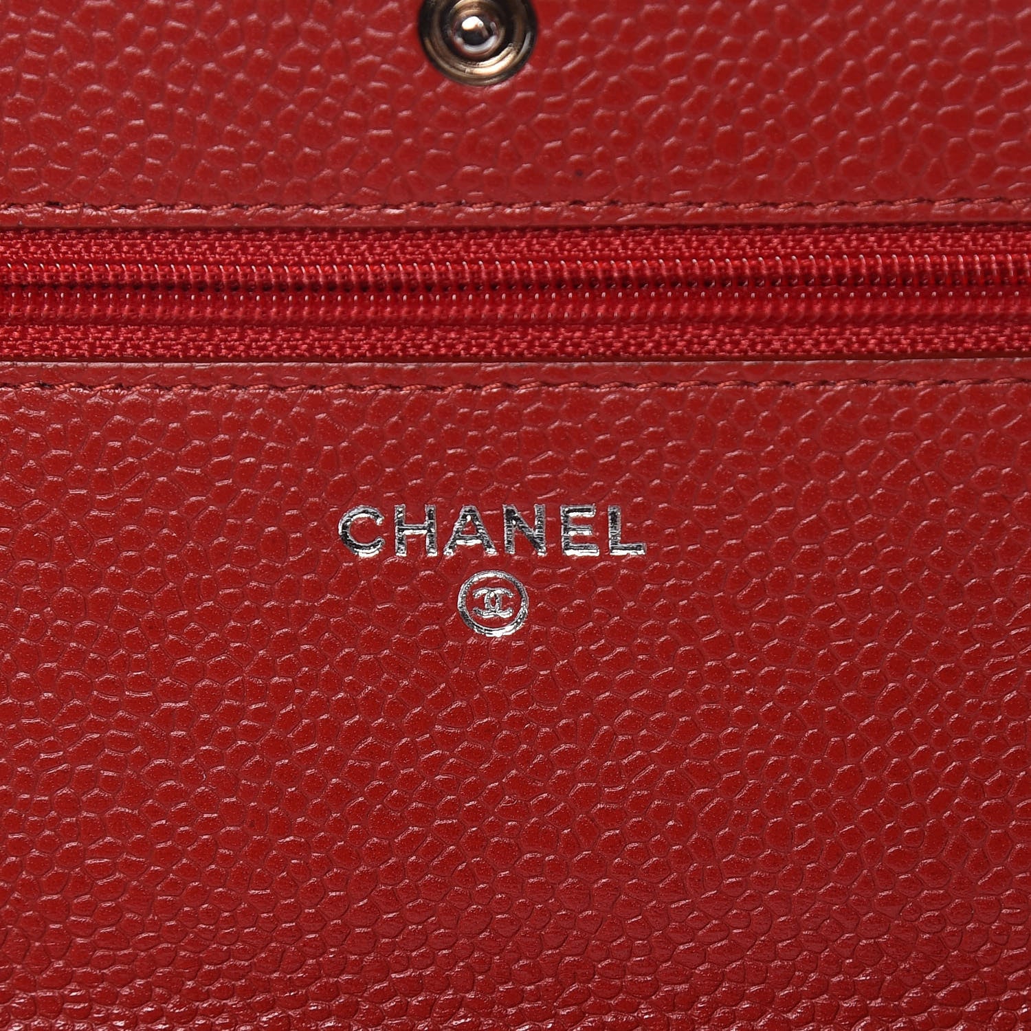 Chanel Caviar Quilted Wallet on Chain WOC Red 6 of 13