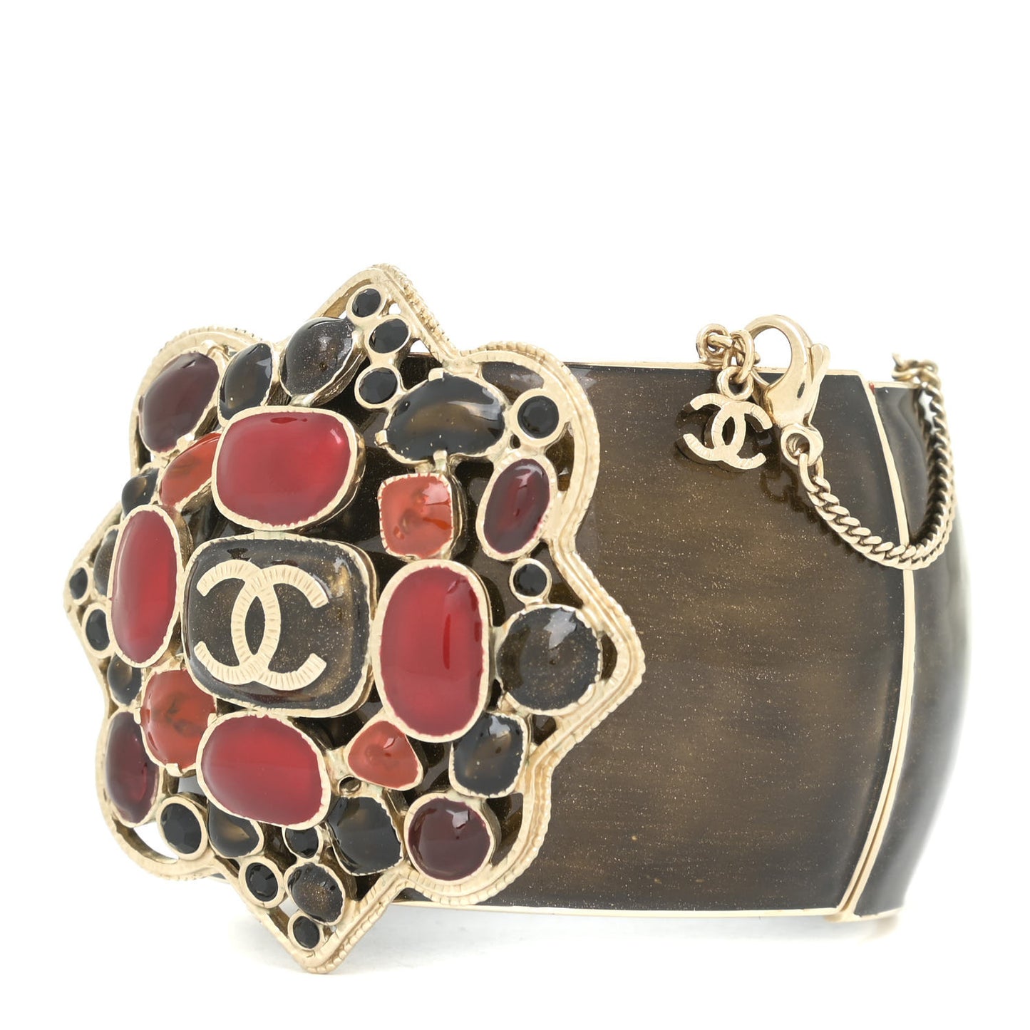 Resin CC Cuff Bracelet Gold