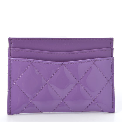 Chanel Patent Quilted Card Holder Purple 2 of 8