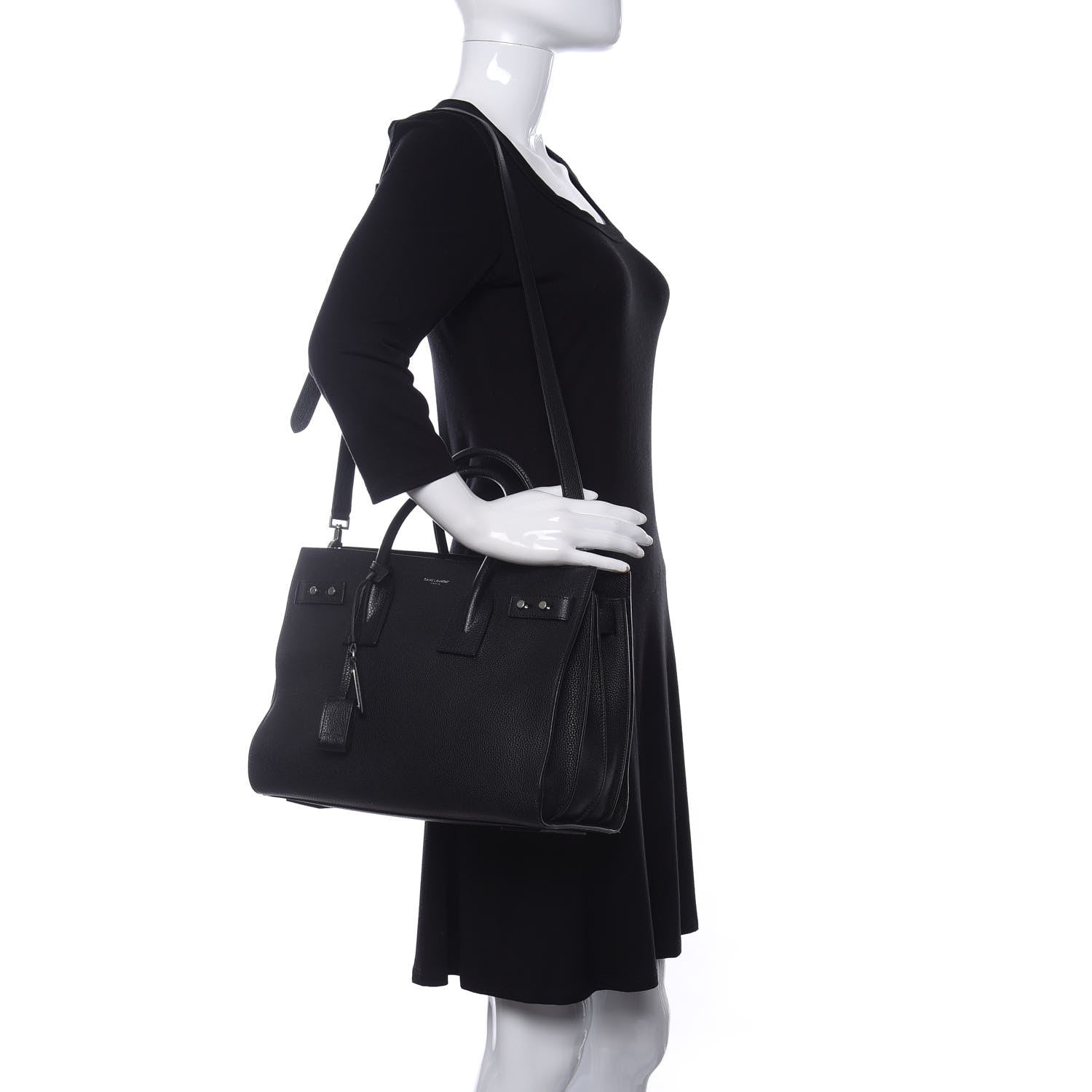 Saint Laurent Grained Calfskin Small Supple Sac De Jour Black 2 of 9