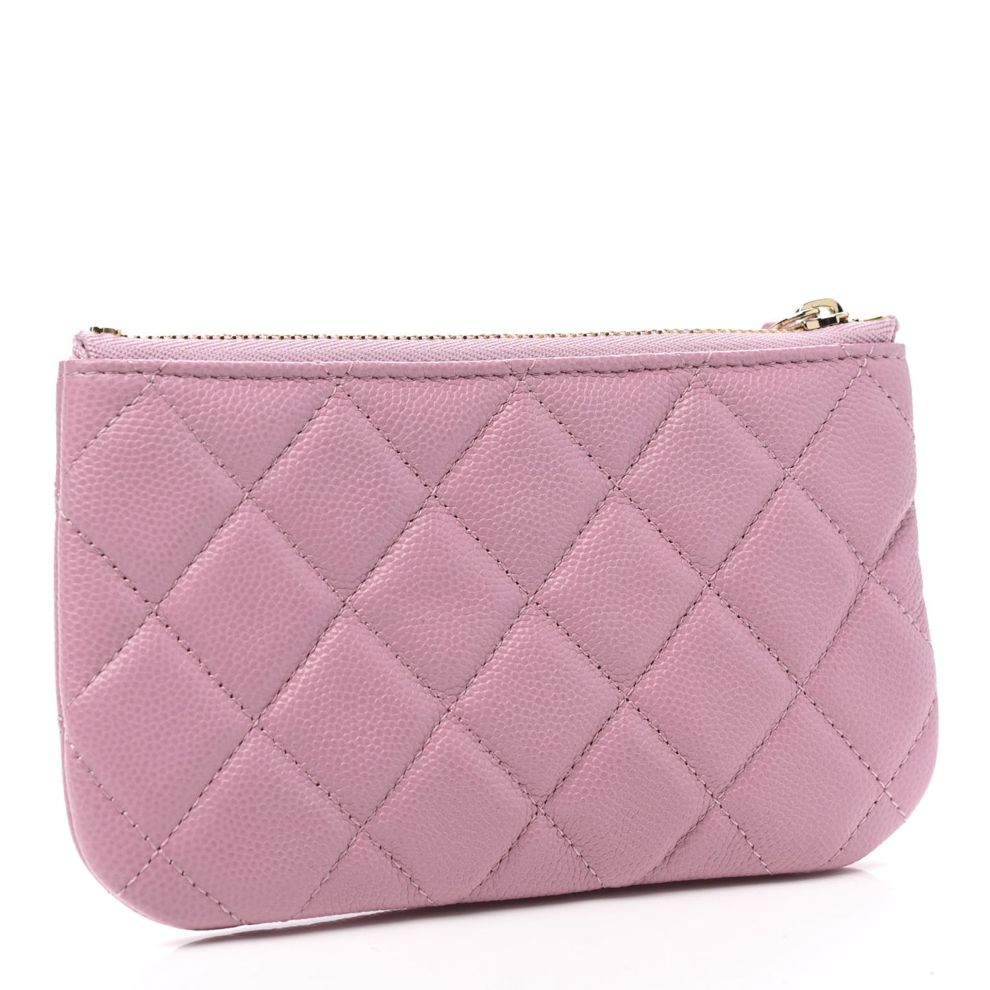 Caviar Quilted Small Cosmetic Case Light Pink
