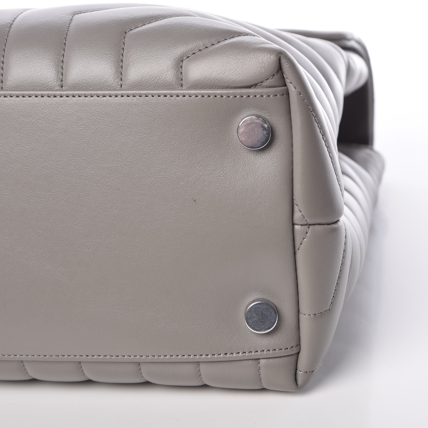 Saint Laurent Calfskin Y Quilted Monogram Large Loulou Chain Satchel Light Grey 11 of 12