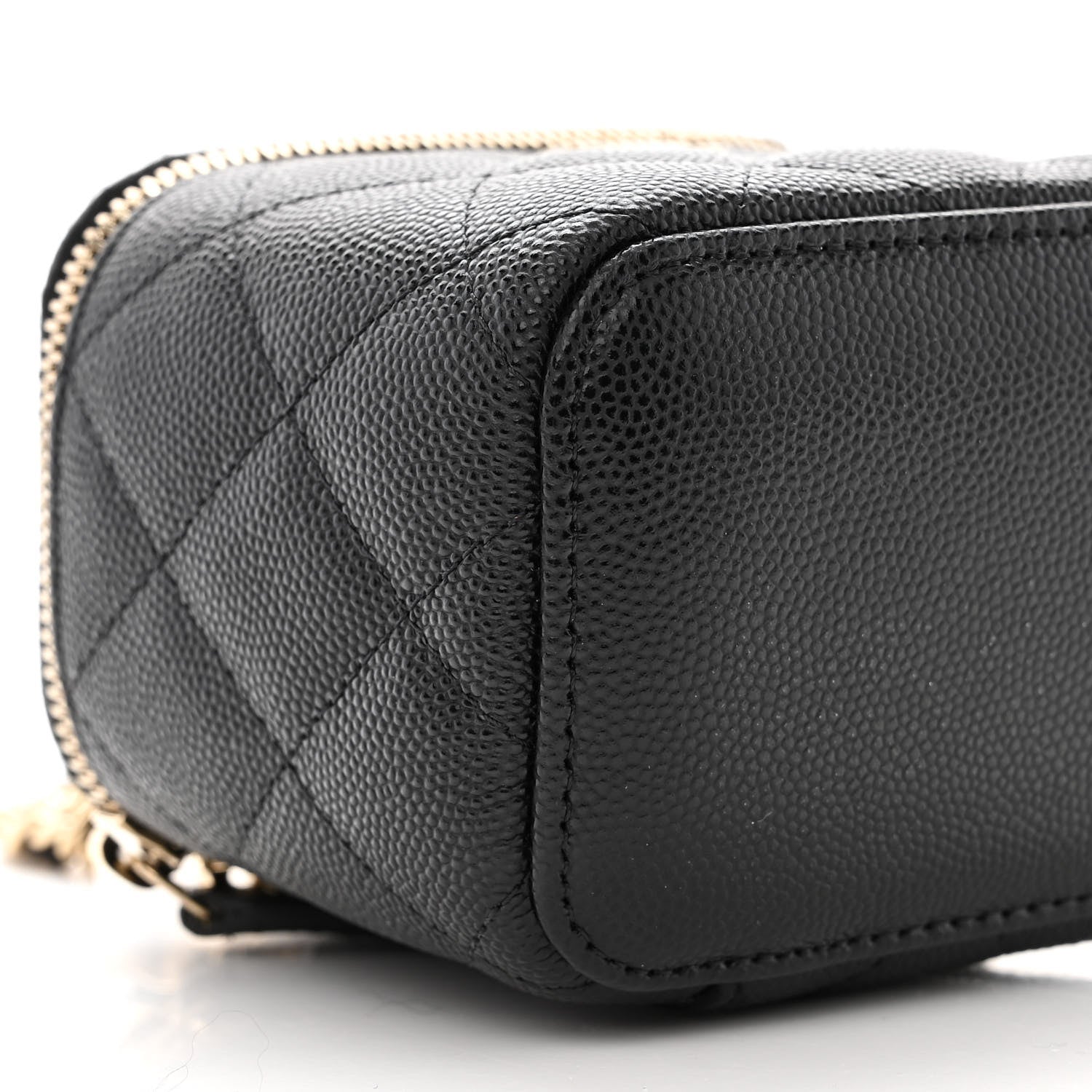 Chanel Caviar Quilted Mini Vanity Case With Chain Black 9 of 10