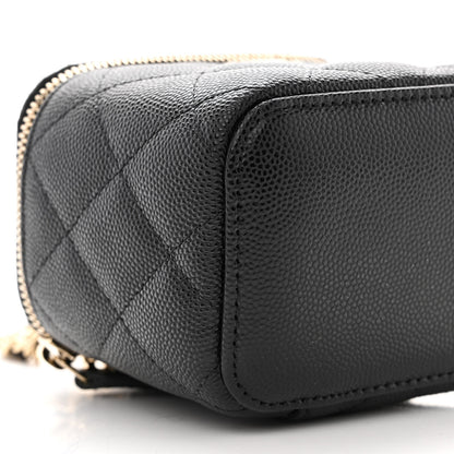 Chanel Caviar Quilted Mini Vanity Case With Chain Black 9 of 10