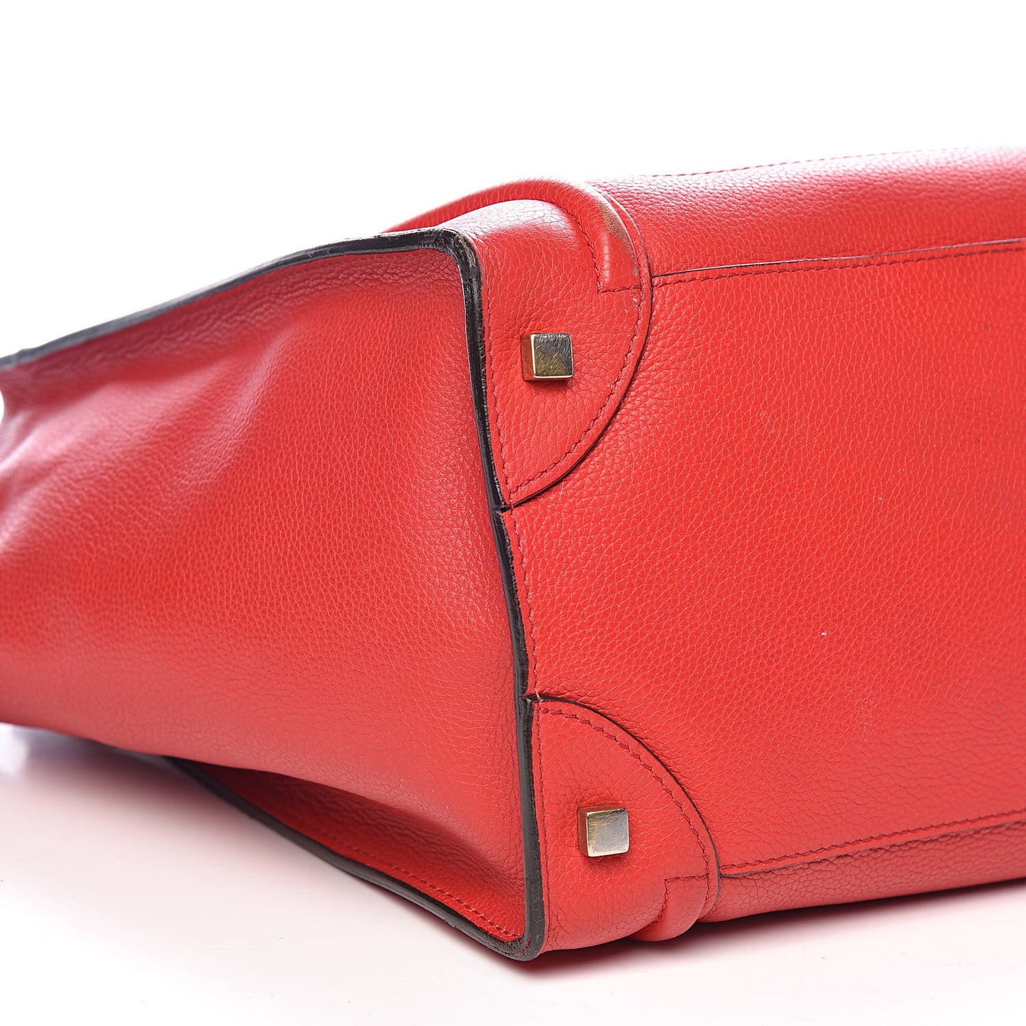 Drummed Calfskin Mini Luggage Red