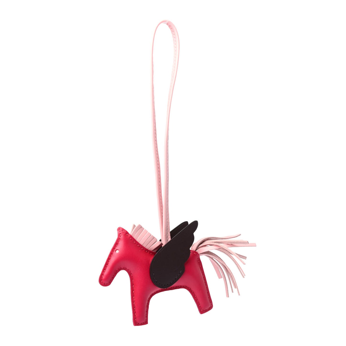 Milo Lambskin Grigri Rodeo Pegase Horse Bag Charm PM Framboise Rose Sakura Rouge Sellier
