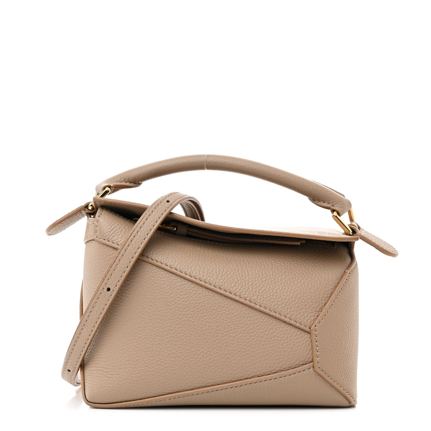 Calfskin Mini Puzzle Edge Bag Sand