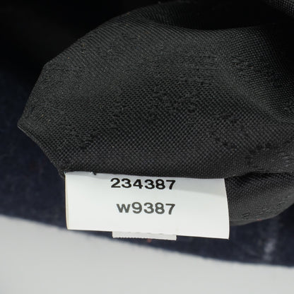 Stella McCartney Wool Stripe Falabella Fold Over Tote Navy 7 of 8