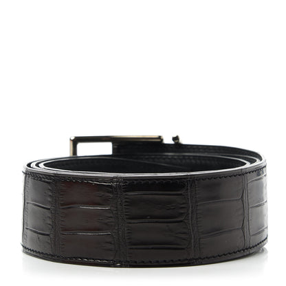 Hermes Matte Porosus Crocodile 32mm Belt 90 Black 2 of 6