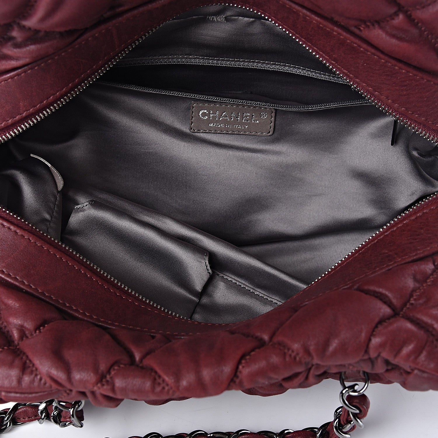 Chanel Leather Bubble Quilt Bowler Bordeaux 5 of 11