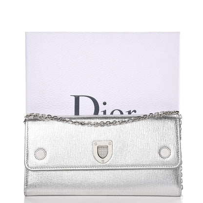 Christian Dior Goatskin Diorever Wallet On Chain Argent 9 of 9