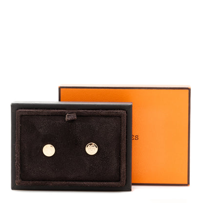 Hermes 18K Rose Gold TPM Ex-Libris Stud Earrings 5 of 5