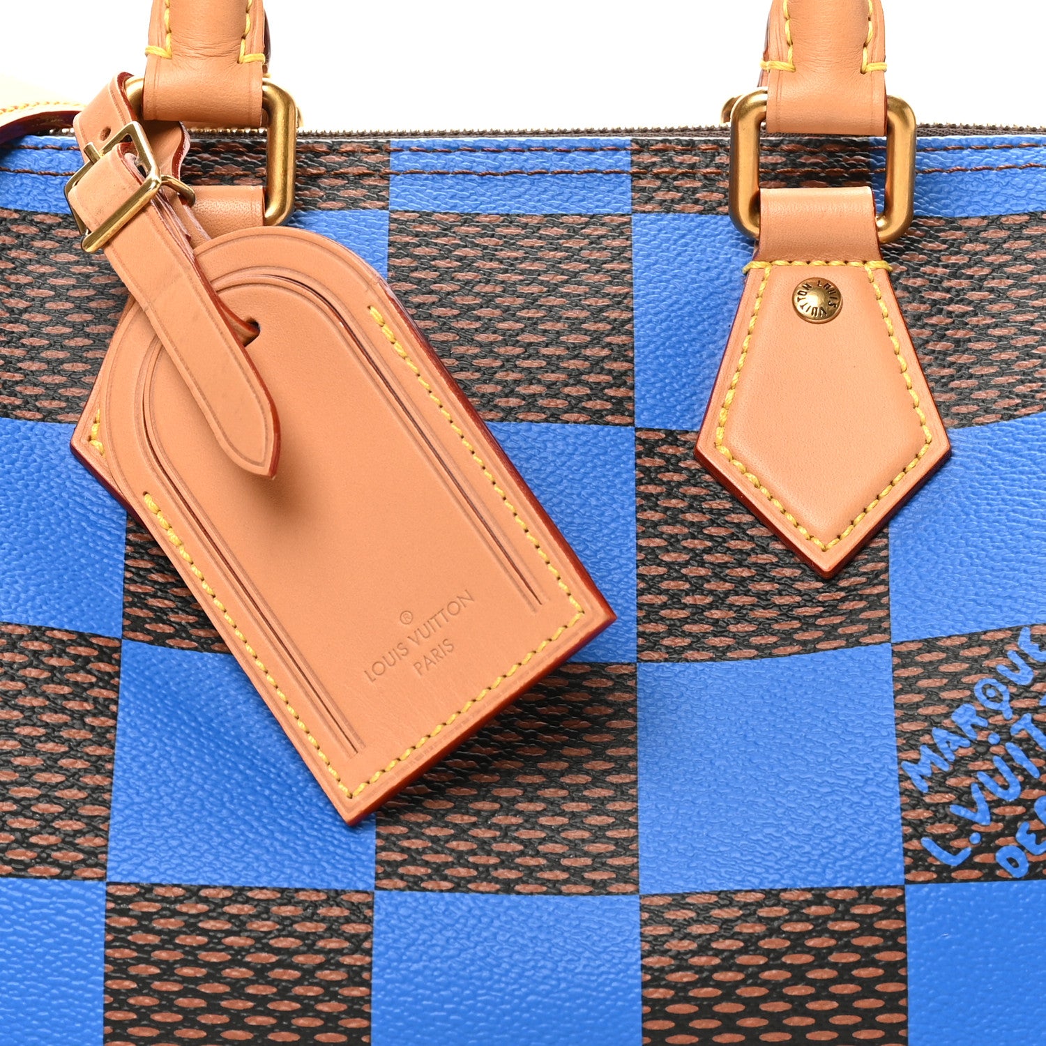 Louis Vuitton Damier Pop Speedy Bandouliere 25 Blue 7 of 9