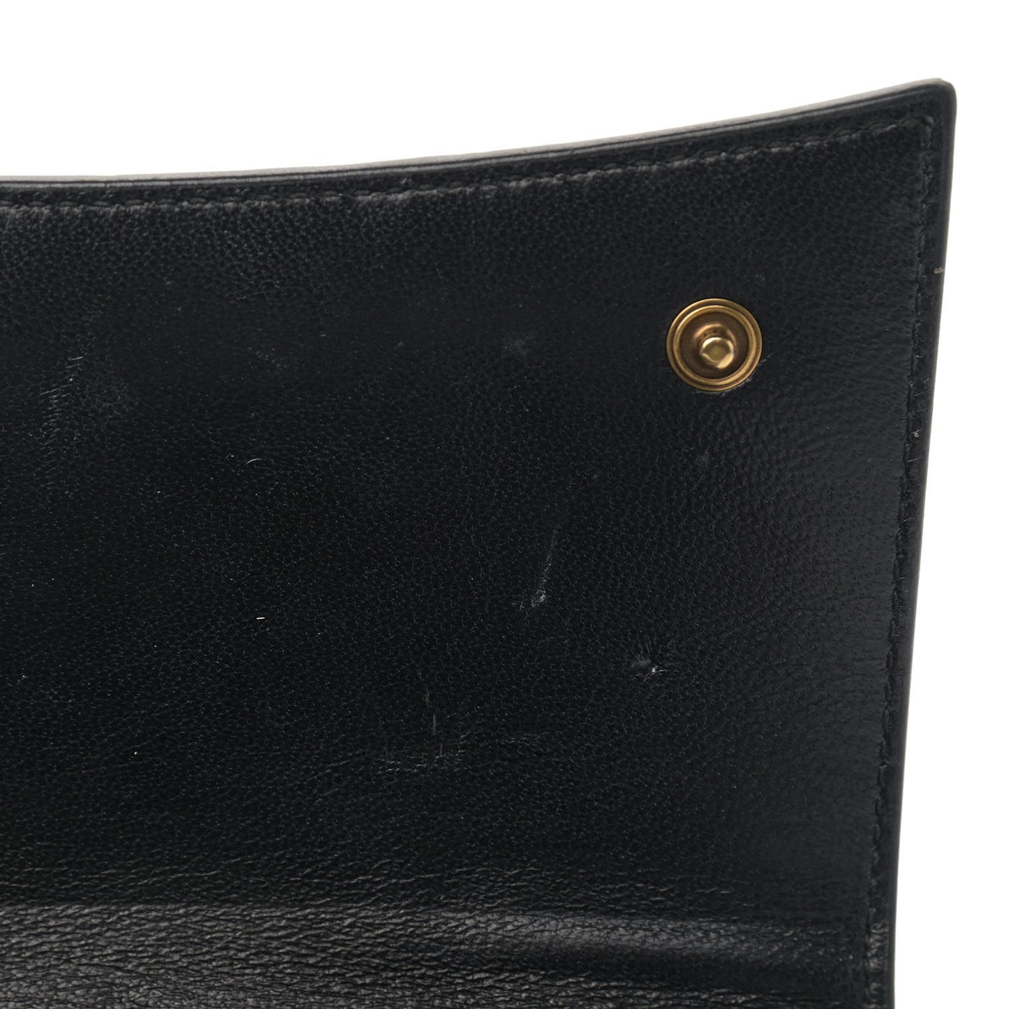 Smooth Calfskin Hourglass Continental Wallet On Strap Black