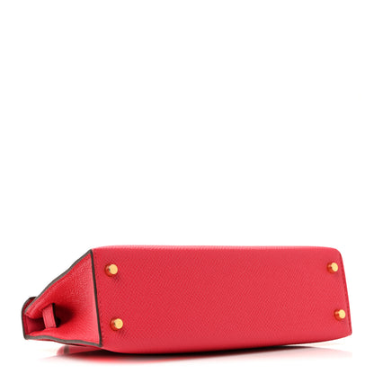 Hermes Epsom Mini Kelly Sellier 20 Rose Extreme 8 of 43