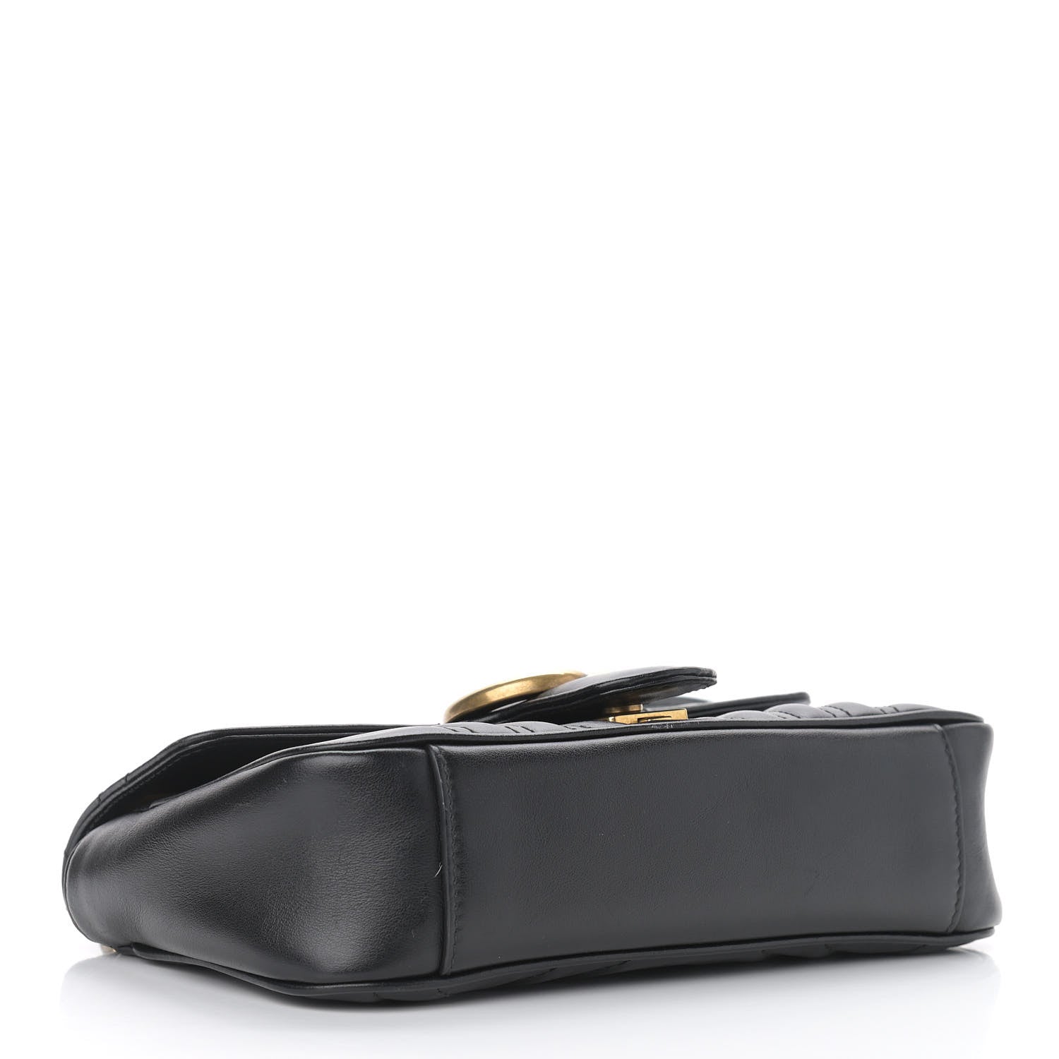 Gucci Calfskin Matelasse Mini GG Marmont Shoulder Bag Black 4 of 10