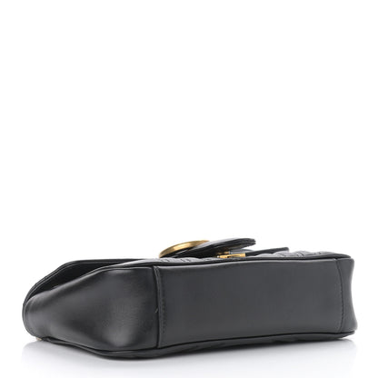 Gucci Calfskin Matelasse Mini GG Marmont Shoulder Bag Black 4 of 10