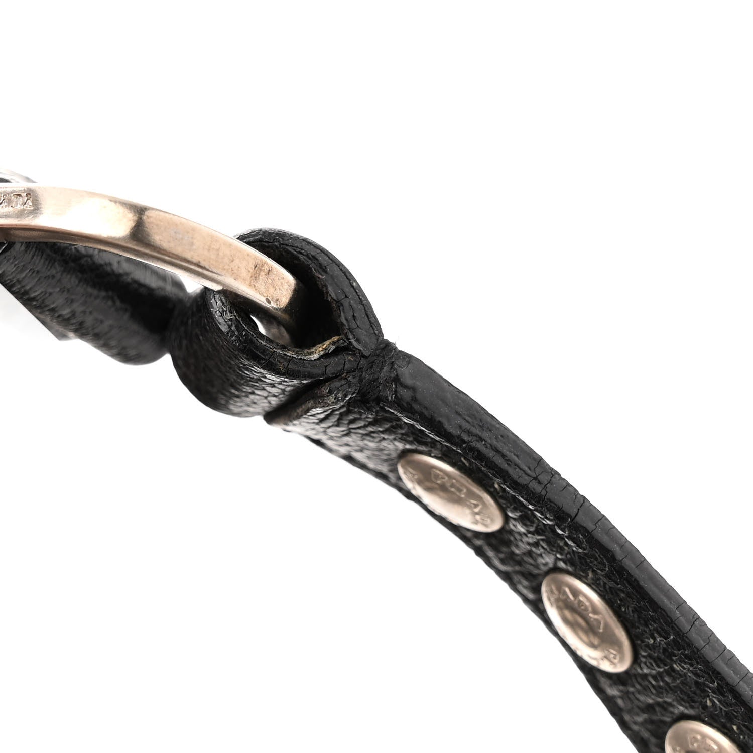 Prada Muflone Metal Studded Necessaire Shoulder Bag Black 12 of 12