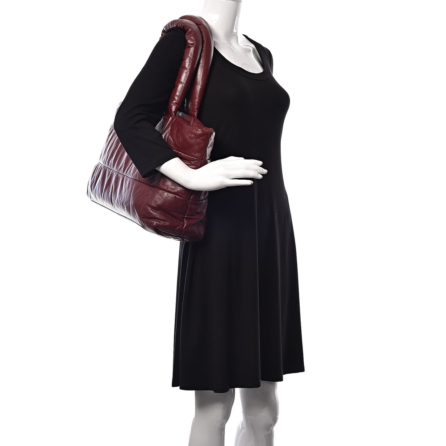 Lambskin Quilted Large Coco Cocoon Tote Burgundy