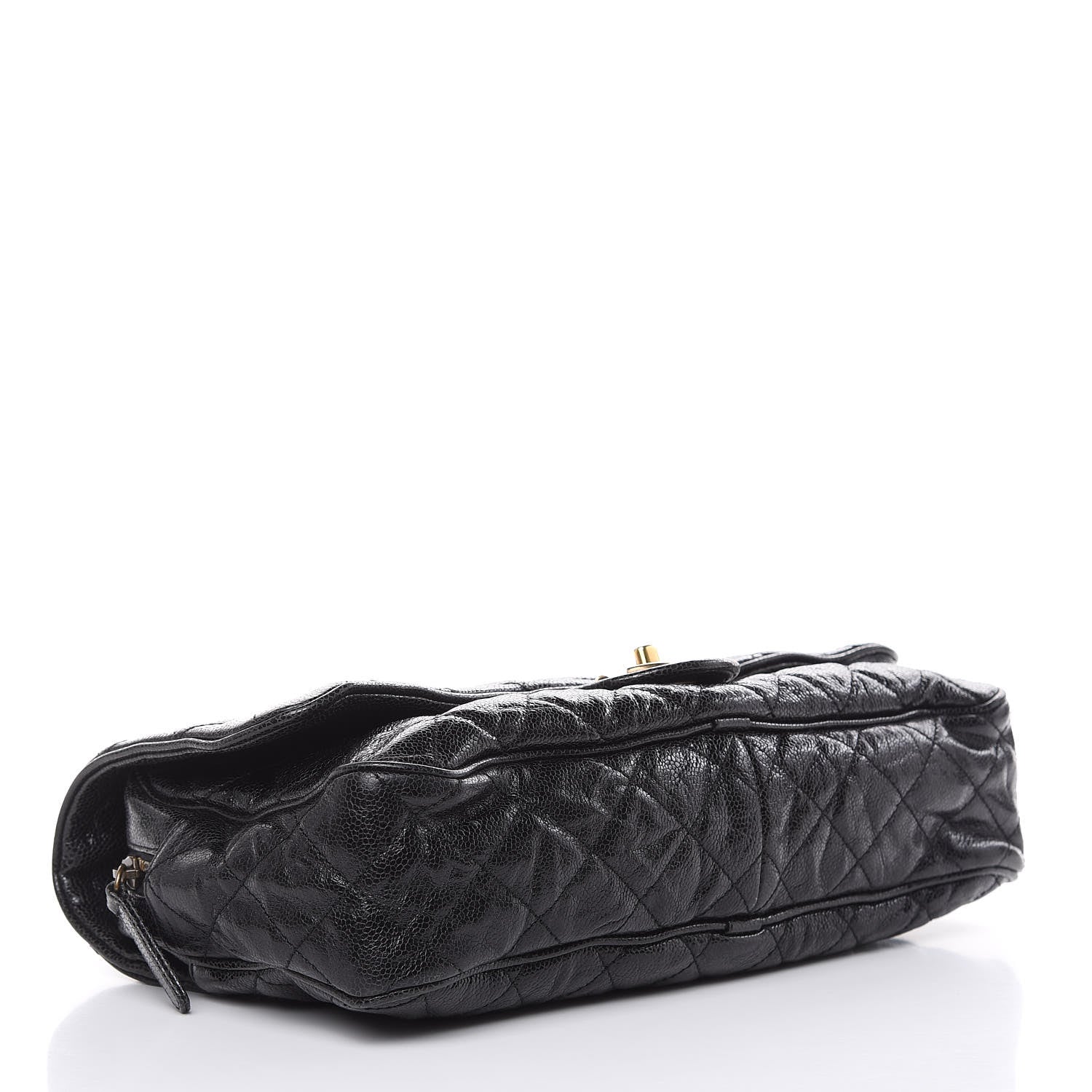 Chanel Crumpled Grained Calfskin Quilted Large Shiva Flap Black 4 of 10