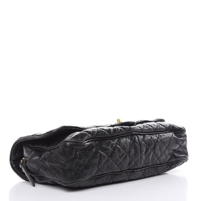 Chanel Crumpled Grained Calfskin Quilted Large Shiva Flap Black 4 of 10