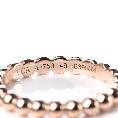 Van Cleef & Arpels 18K Rose Gold Small Perlee Ring 49 4.75 4 of 5