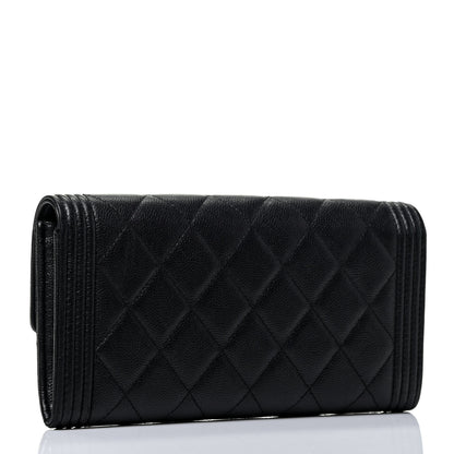 Chanel Caviar Quilted Boy Flap Wallet So Black 2 of 4