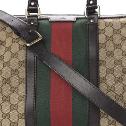 Gucci Monogram Vintage Web Medium Boston Dark Brown 19 of 19
