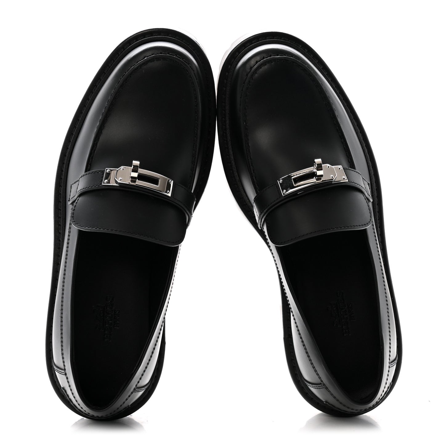 Calfskin Womens Icone Loafers 36 Black