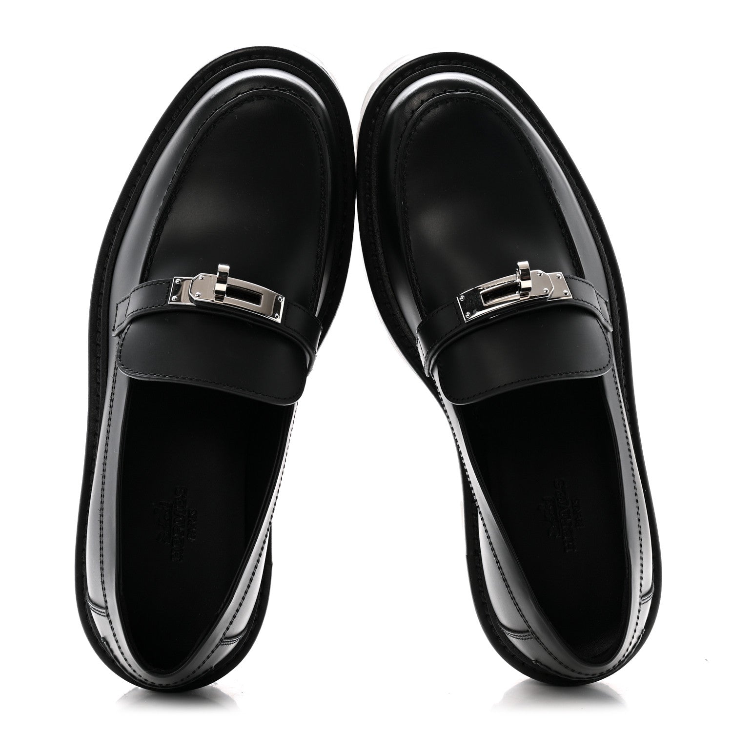 Hermes Calfskin Womens Icone Loafers 36 Black 2 of 11