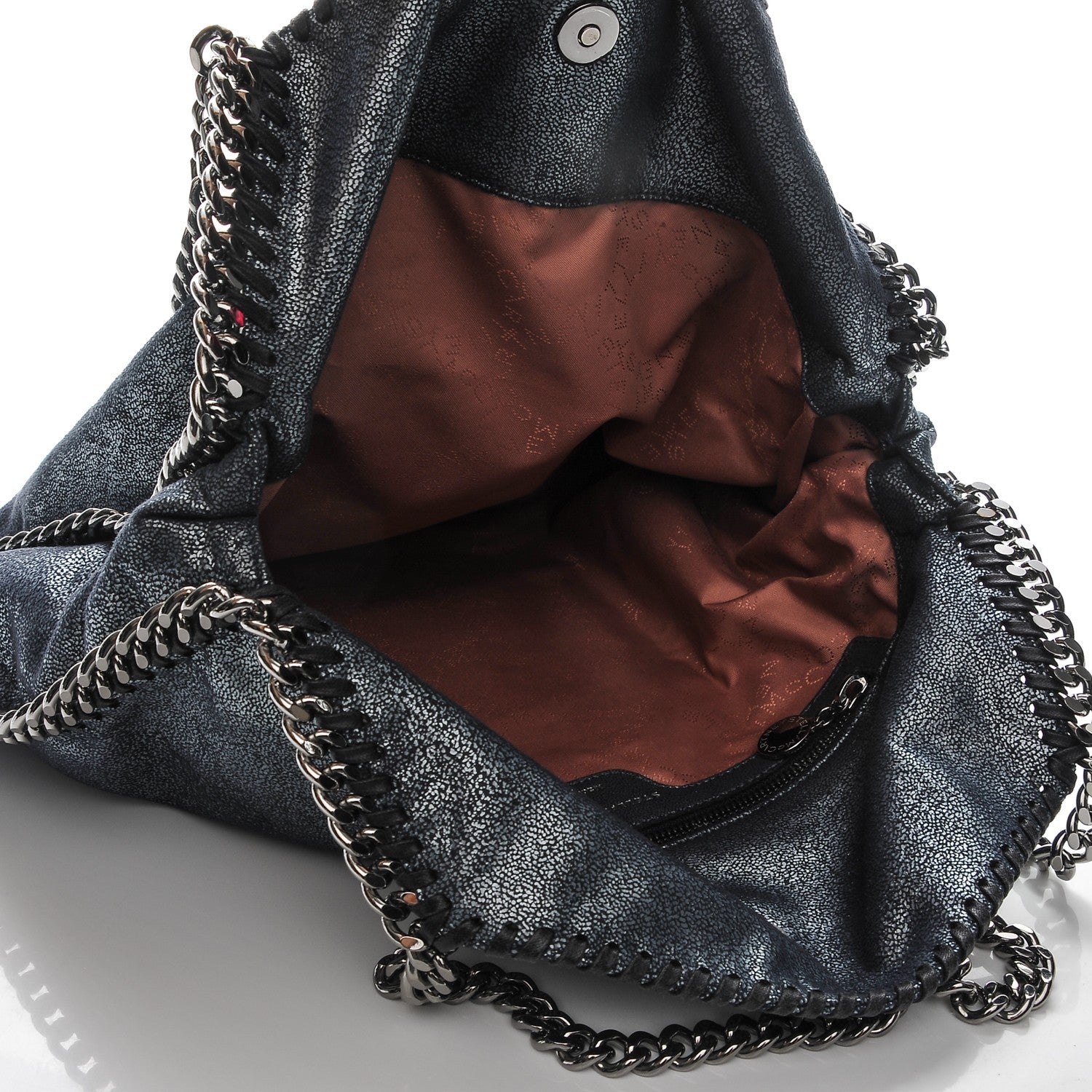 Stella McCartney Metallic Shaggy Deer Small Falabella Tote Navy 5 of 6