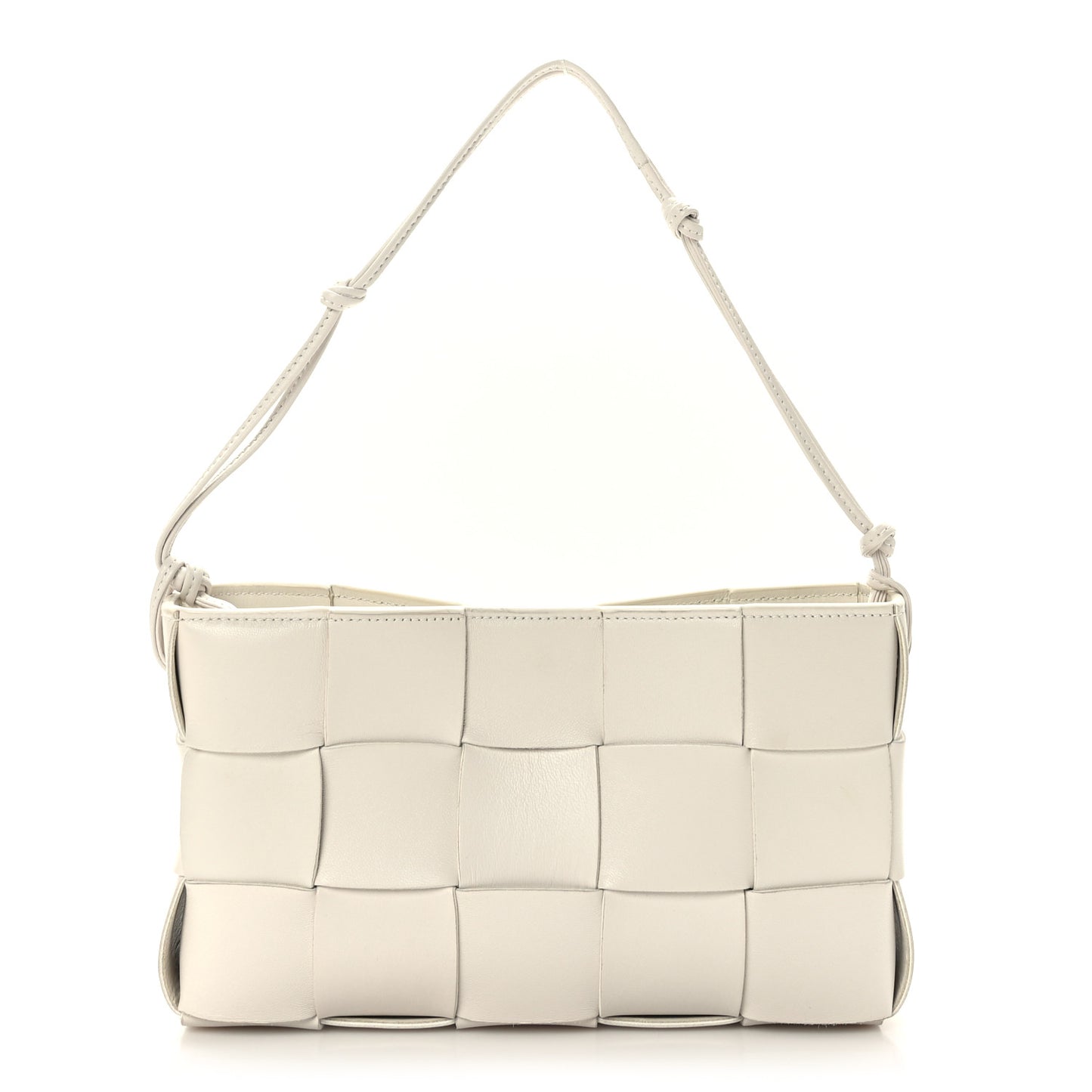 Calfskin Maxi Intrecciato Cassette Pouch On Strap Chalk
