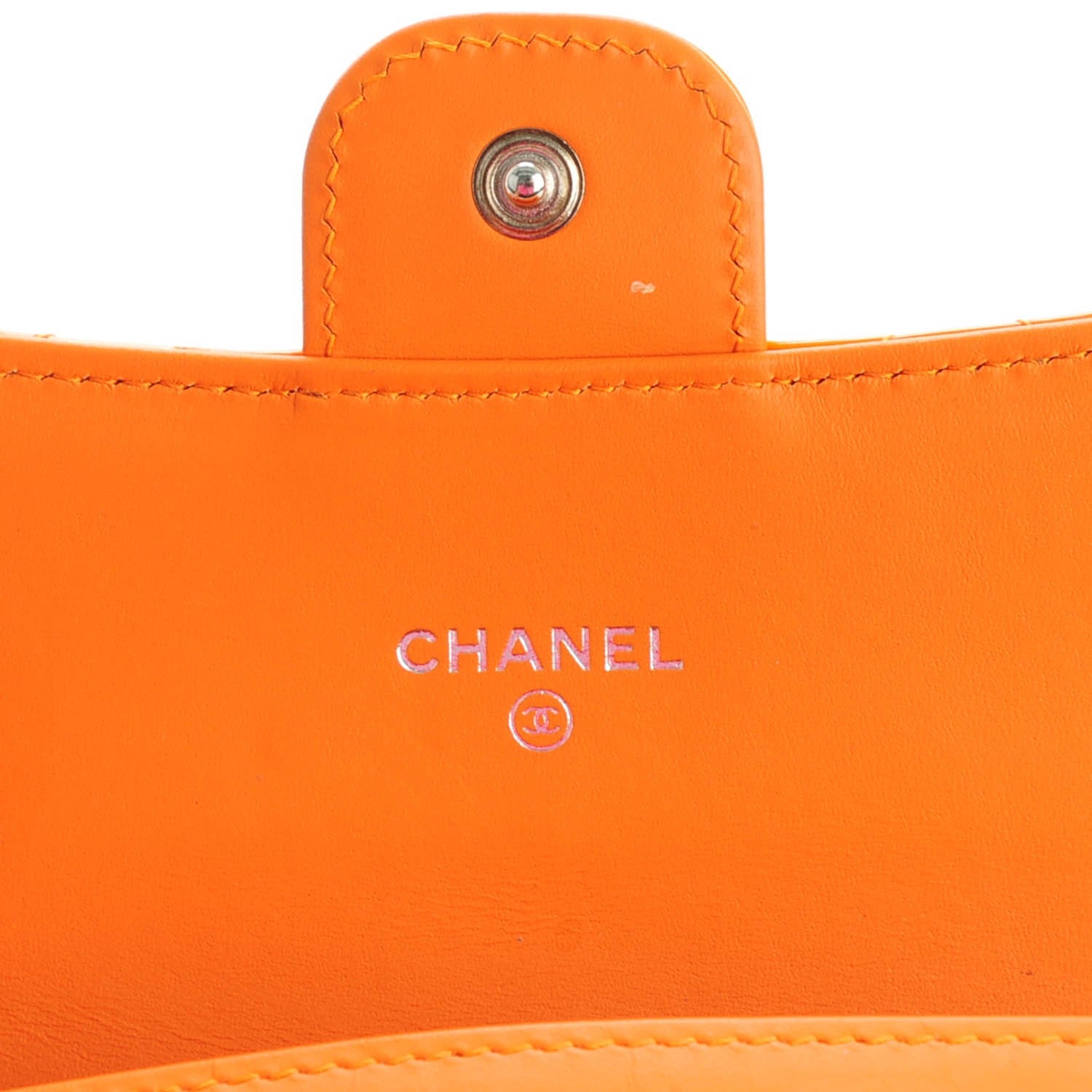 Chanel Patent Calfskin Quilted Small Flap Wallet Orange 10 of 16